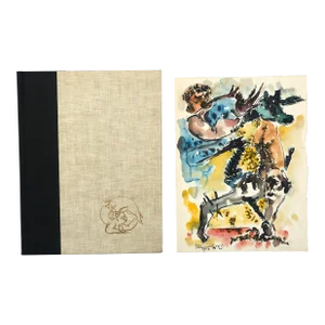 Chaim Gross Original Watercolor and Signed Art Book