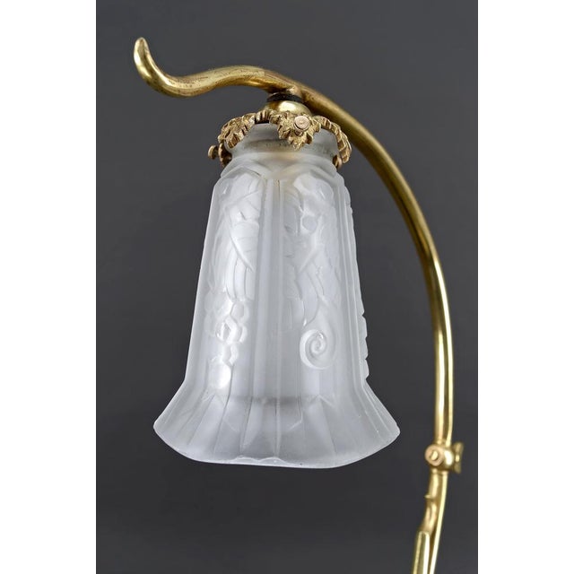 Art Nouveau Desk Lamp in Bronze and Marble, France, 1890s For Sale - Image 14 of 18