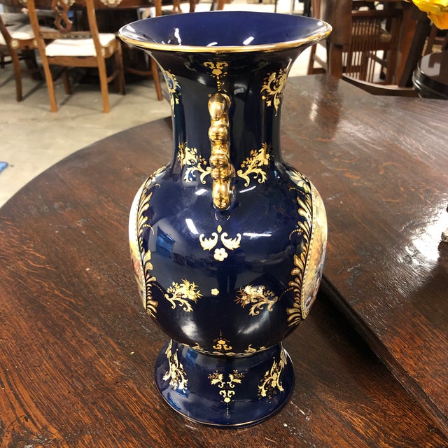 Vintage Limoges French Cobalt + Gold Vase Chairish