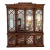 Late 20th Century Chinese Chippendale Chinoiserie Style Lighted China Cabinet With Pagoda Top and Mirrored Doors For Sale