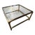 Vintage Hollywood Regency Mastercraft Style Brass and Glass Coffee Table For Sale