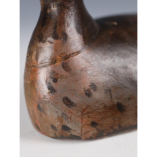 Early Hand-Carved Wooden Duck Decoy, Early 20th Century For Sale - Image 13 of 18