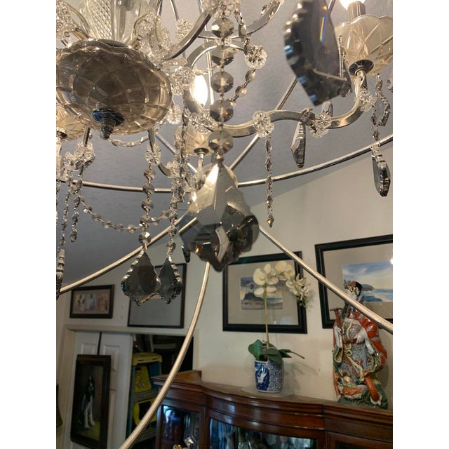 2010s Rome Smokey Crystal Chandelier in a Polished Aluminum Finish by Artwood For Sale - Image 5 of 5