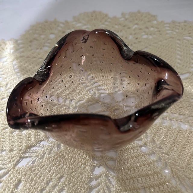 Purple Marani Murano Mid-Century Hand Blown Ashtray For Sale - Image 8 of 8