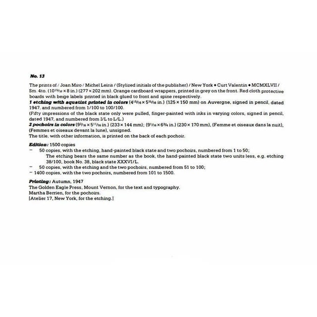 Modern Joan Miro Lithograph Limited Edition 1947 W/ Frame Included For Sale - Image 3 of 5