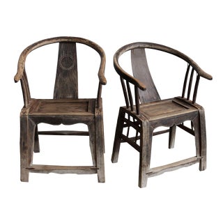 Set of Horseshoe Chairs in Willow For Sale