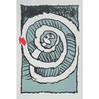 Pierre Alechinsky, Festival d'automne (Bleu), Lithograph For Sale