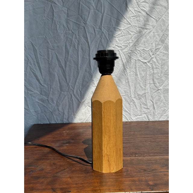 Vintage Natural Wood Pencil Lamp Base from Tarogo, 1980s For Sale - Image 3 of 15