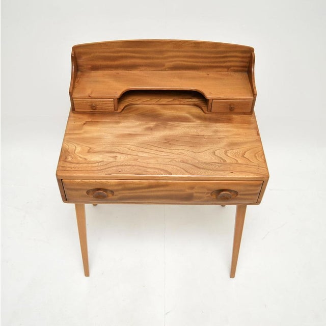 Wood Vintage Writing Desk in Elm from Ercol, 1960 For Sale - Image 7 of 12