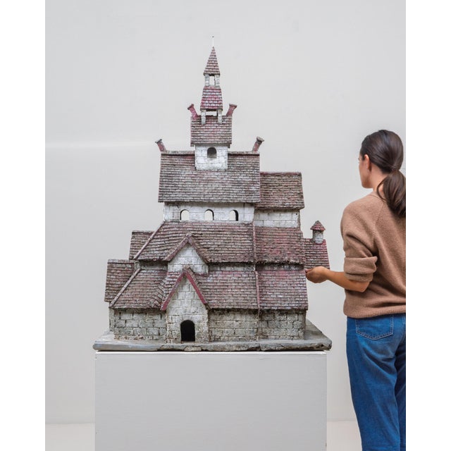 Sculpture Materials 20th Century French Folk Art Concrete Model of Church For Sale - Image 7 of 18