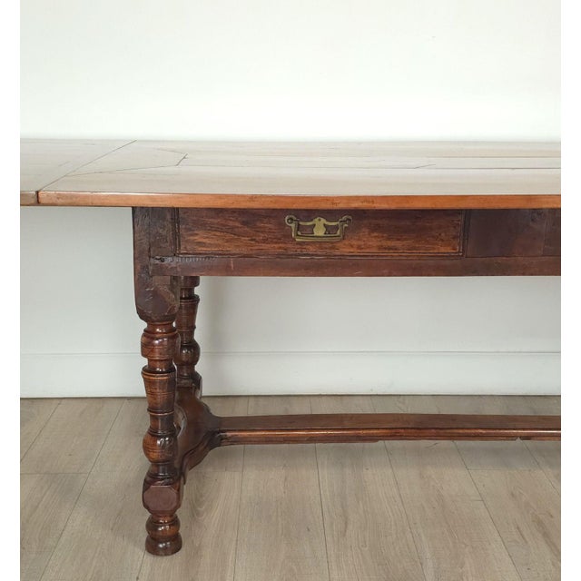 Fruitwood French Dining Table With Antique Elements For Sale In San Francisco - Image 6 of 12