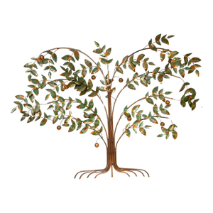 Mid-Century Copper & Enameled 'Tree of Life' Wall Sculpture by Curtis Jere