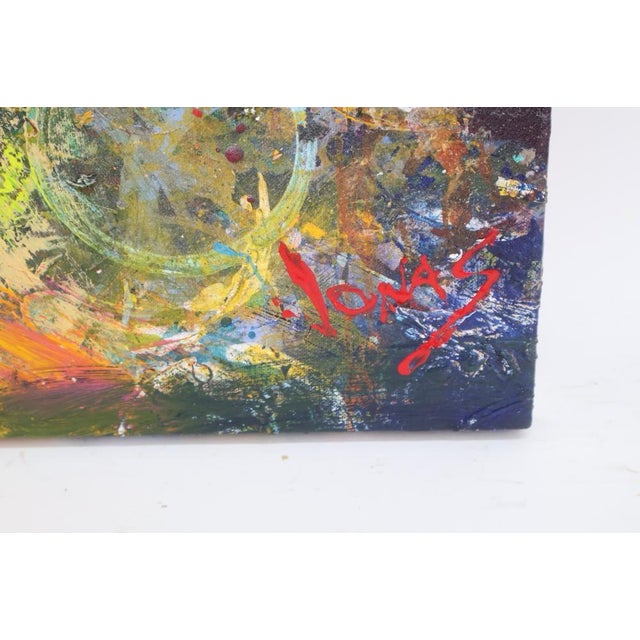 Textile Jonas Gerard (1941–2020) – “Love Happens #1” – Original Signed Oil on Canvas, 2014 – 22” X 26” For Sale - Image 7 of 12