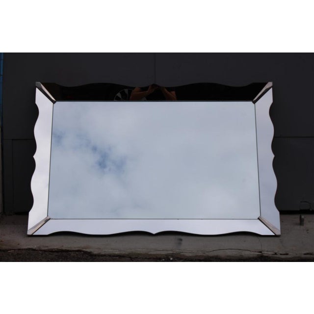 Large Vintage French Scalloped Mirror, 1960 For Sale - Image 15 of 16