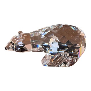 Vintage Swarovski Crystal Polar Bear Figurine For Sale