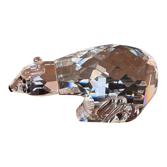 Vintage Swarovski Crystal Polar Bear Figurine For Sale