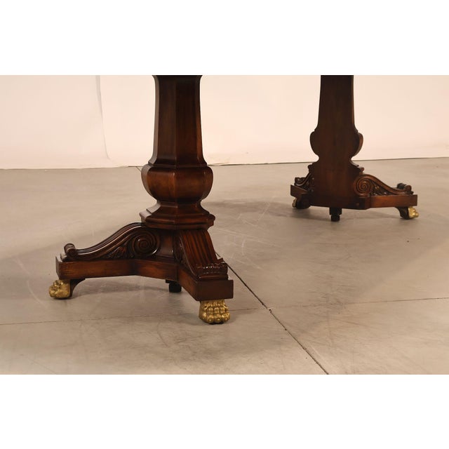 Wood Karges Walnut Round Extendable Dining Table With Three Leaves For Sale - Image 7 of 18