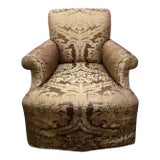 Rose Tarlow Melrose House Fully Upholstered Swivel Club Chair For Sale