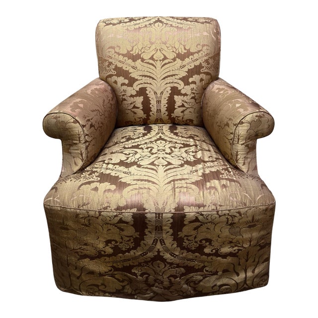Rose Tarlow Melrose House Fully Upholstered Swivel Club Chair For Sale