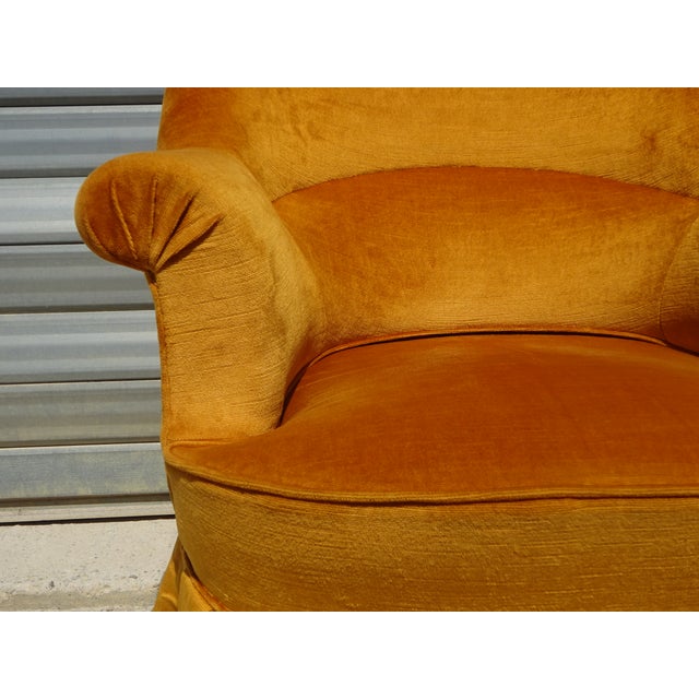 Antique Toadstool Armchair in Silky Yellow Velvet, 1950s For Sale - Image 4 of 18