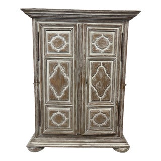 Solid Reclaimed Wood Storage Armoire Cabinet For Sale