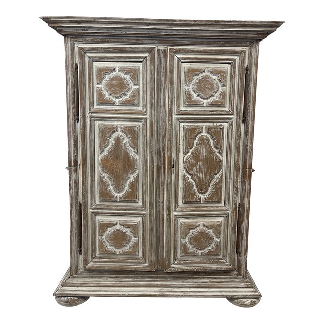 Solid Reclaimed Wood Storage Armoire Cabinet For Sale