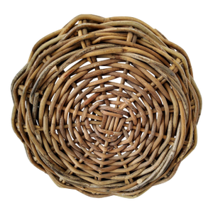 Vintage French Country Large Vine Winnowing Basket 22.5"