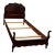 Vintage 1940s Mahogany Twin Bed With Carved Floral Details | Rococo Revival and Louis XV Style For Sale