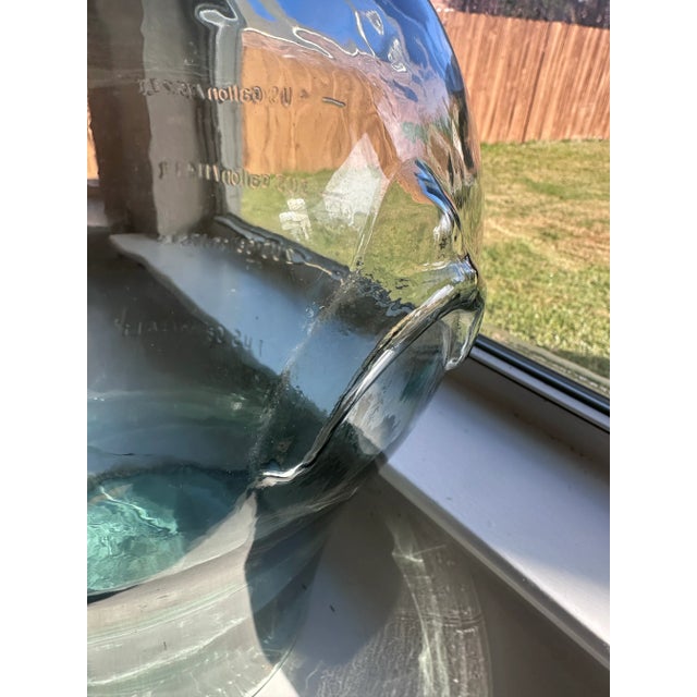 Contemporary 1970s Sve 5-Gallon Aqua Hand-Blown Glass Beverage Dispenser With Lid For Sale - Image 3 of 10