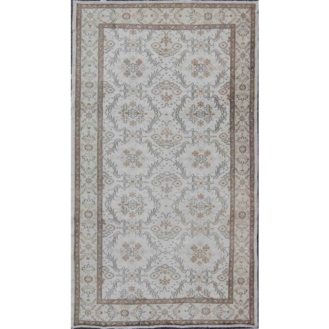 Vintage Turkish Oushak Carpet With Ivory Ground by Keivan Woven Arts For Sale - Image 9 of 9