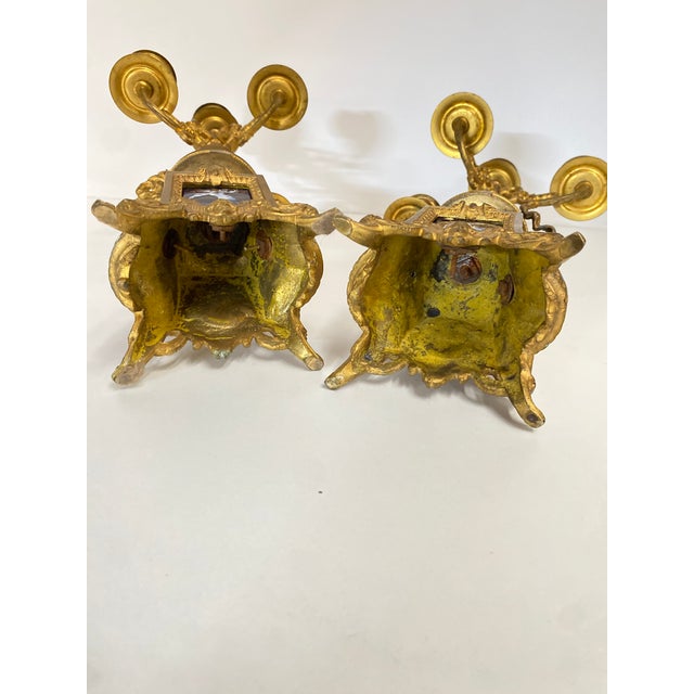 Gilt Bronze and Sèvres Porcelain Candleholders, Set of 2 For Sale - Image 12 of 13