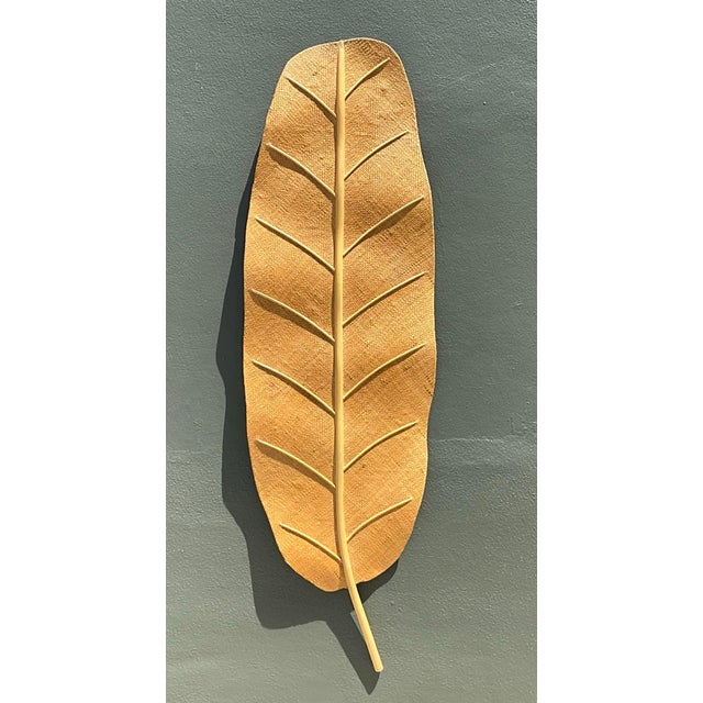 Vintage Monumental Woven Rattan Palm Frond For Sale - Image 9 of 12