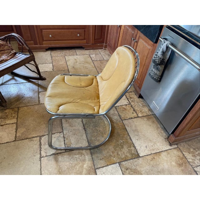 Mid 20th Century Vintage 1970s Space Age Chairs Chromed Steel Leather Gastone Rinaldi Attributed Italy Set of 2 For Sale - Image 5 of 5