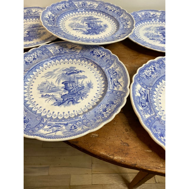 Antique Blue and White Staffordshire Plates Set of Eight Chairish