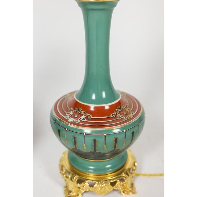Table Lamps in Porcelain and Gilded Bronze, 1850s, Set of 2 For Sale - Image 3 of 6