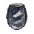 Modern Modernist Chinese Ceramic Vase With Fossil Fish Relief, Cobalt Tenmoku Glaze Brutalist Style For Sale - Image 3 of 9