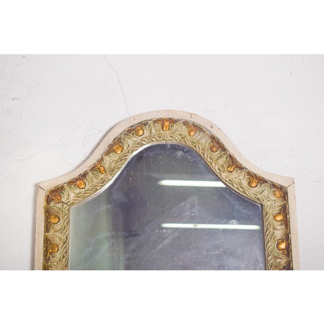 Wood Rectangular Light Green and Gilt Wooden Framed Mirror For Sale - Image 7 of 8