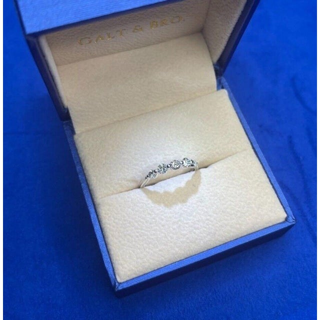 Half Carats Round Shape Brilliant Cut Diamond Half Bezel Prong Set Thin Eternity, Size 7 For Sale In Washington DC - Image 6 of 10