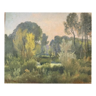 Alfonso Corradi, Woodland Landscape, Late 19th Century, Oil Painting on Panel For Sale