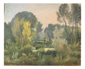 Alfonso Corradi, Woodland Landscape, Late 19th Century, Oil Painting on Panel
