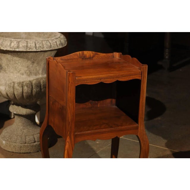 Mid 19th Century 19th Century French Louis XV Style Wooden Bedside Table with Open Shelf For Sale - Image 5 of 12