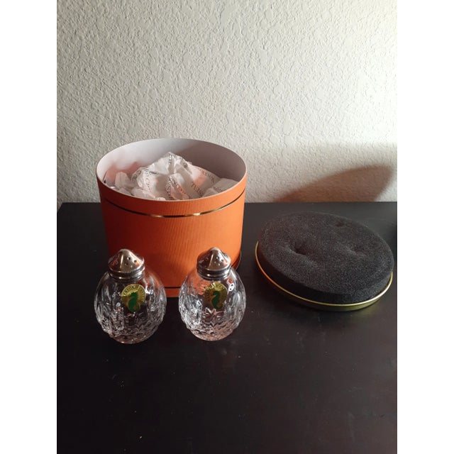 New in Box Waterford Crystal Lismore Round Salt & Pepper Shakers- Set of 2 For Sale In Dallas - Image 6 of 6