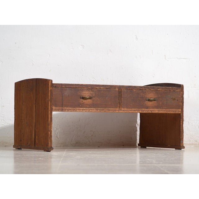 1920s Vintage Showa Cedar Side Table, Japan, 1920s For Sale - Image 5 of 13