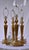 Mid-Century Modern Set of 4 Vintage Column Brass Table Lamps For Sale - Image 3 of 10