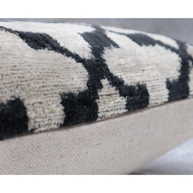 Contemporary Black and White R Handmade Velvet Pillow and Down Feather Insert For Sale In San Francisco - Image 6 of 10