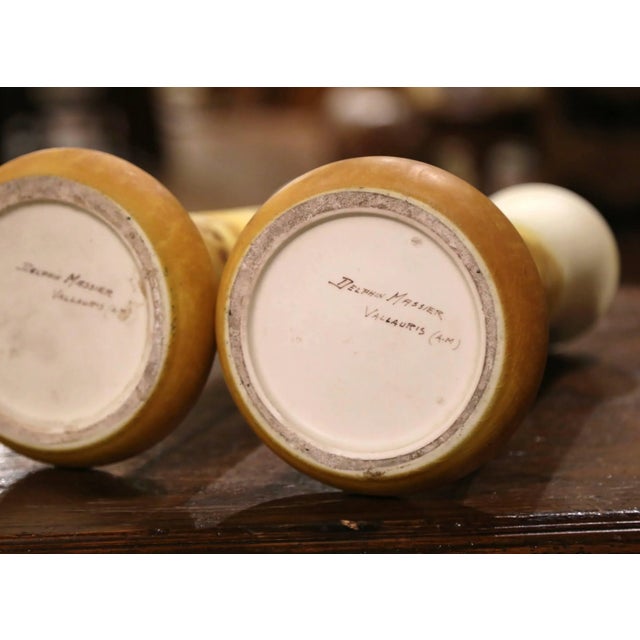 Pair of 19th Century French Vallauris Enamel Vases Signed Delphin Massier For Sale - Image 11 of 13