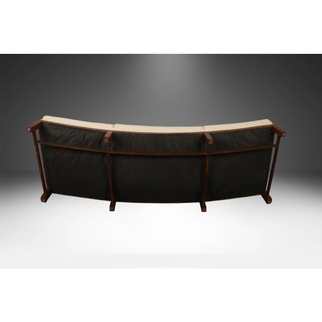 Wood Mid-Century Curved Sofa in the Style of Johannes Andersen for Trensum Möbelfabrik For Sale - Image 7 of 17