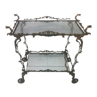 Baroque Bronze Dragon Bar Cart For Sale
