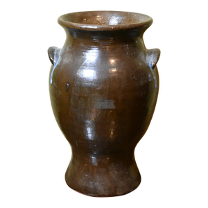 1980s Dal Burtchaell Large Pig Ear Pottery Jug Vase, Folk Art, Georgia Artisan