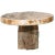 Petrified Wood Coffee Table With Round Top and Beige and Black Colors For Sale